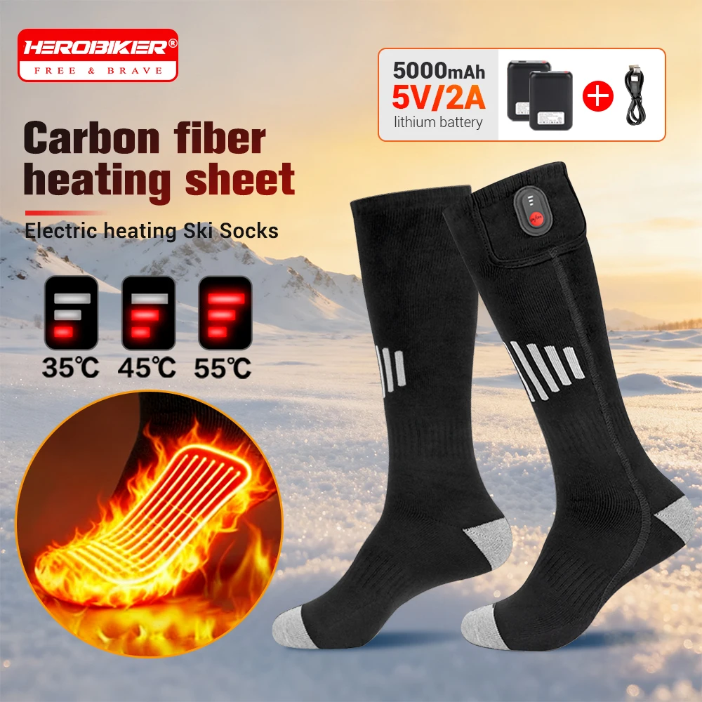 

Зимние носки с электрическим подогревом, мотоциклетные носки с подогревом, женские и мужские зимние теплые уличные лыжные носки, спортивное оборудование для подогрева ног
