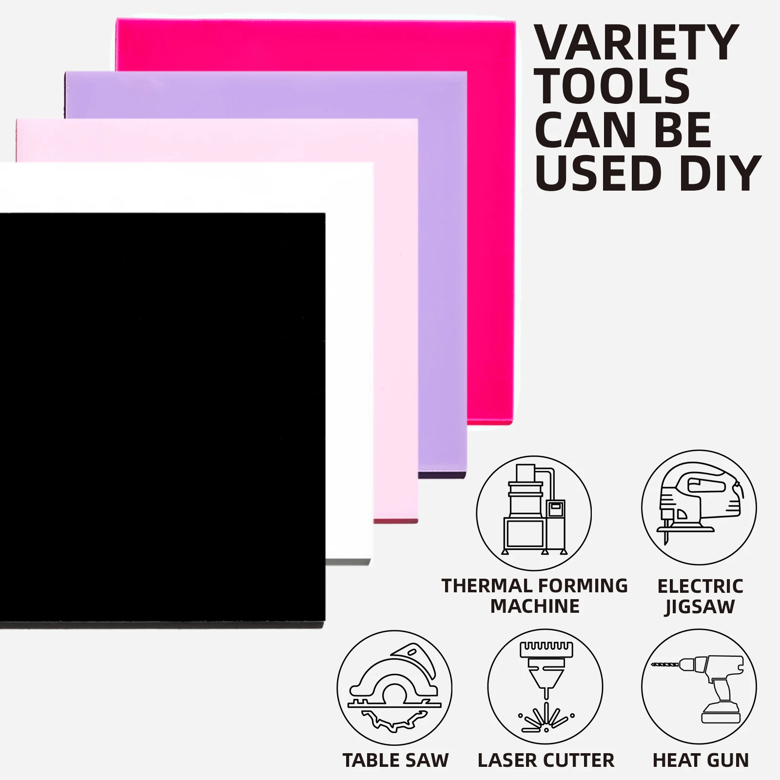 

6.7x6.7 Inch Clear Acrylic Sheets 5 Pcs Pack, Plexiglass Plastic Panel with Protective Film, DIY Craft