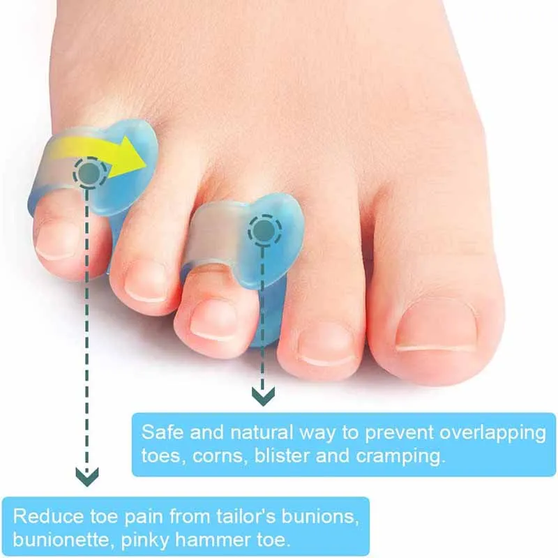 8pcs=4pair Separator Finger Feet Care Protector Silicone Toe Orthopedic Products Bunion Corrector Hallux Valgus For Pedicure