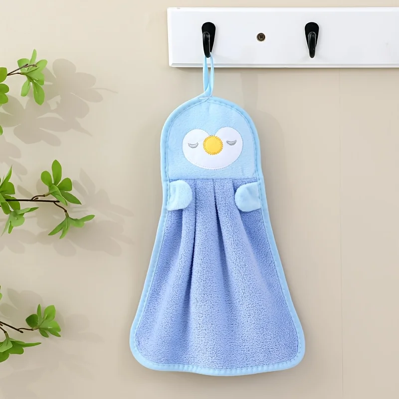 Coral Fleece Hand Towel Hanging Bathroom Towel Kitchen Quick Dry Absorbent Lint Free Cleaning Hanging Towel
