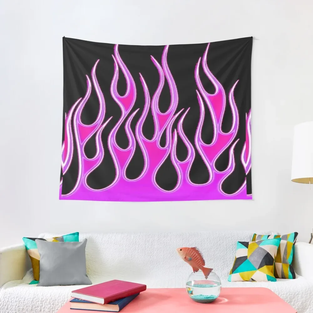 

black & pink flames Tapestry Bedroom Decoration Bed Room Decoration Room Aesthetic Decor Decoration Bedroom Tapestry