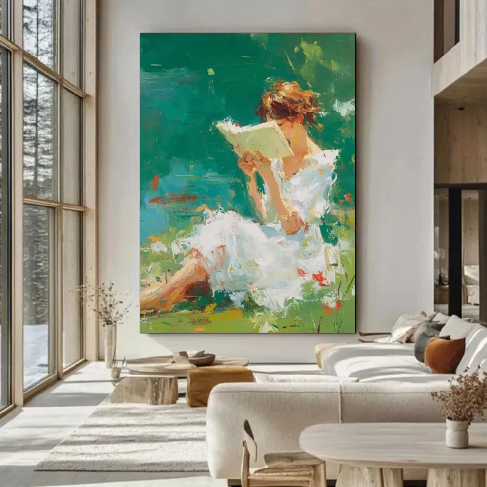 

100% Handmade Abstract Oil Painting On Canvas Ins Figur Wall Art Picture Thick Layer Big Mural For Home Living Room Decor Image