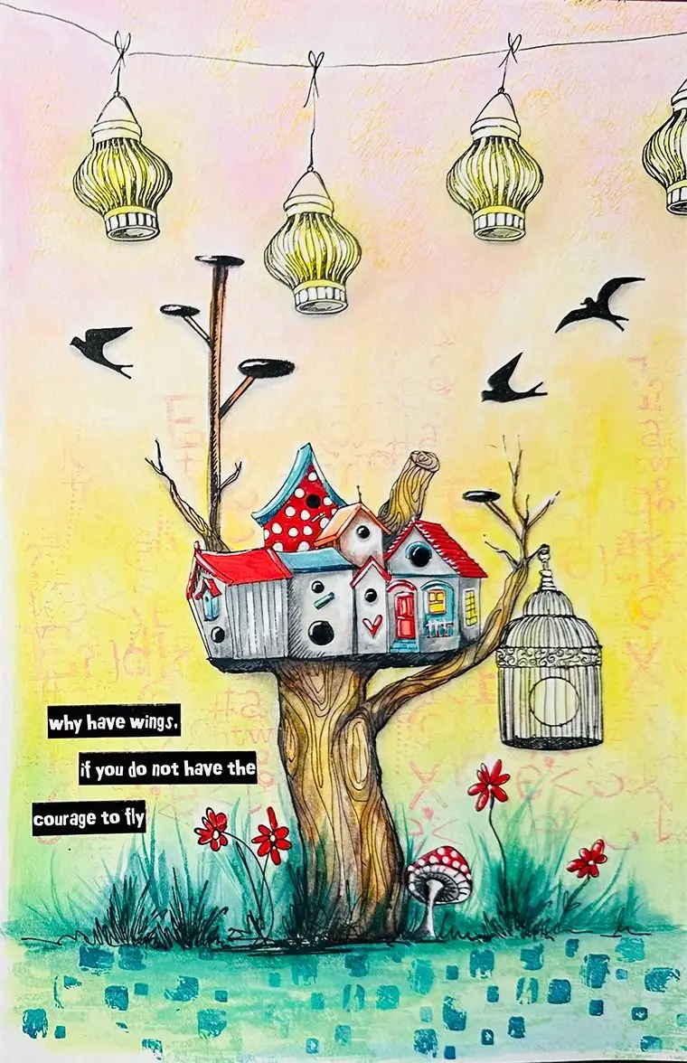 Hot Sweet Dreams Bird Mansion Lovely Sunshine Baby Silicone Stamps Metal Cutting Dies Scrapbooking Stencil Photo Album Card DlY - view 5
