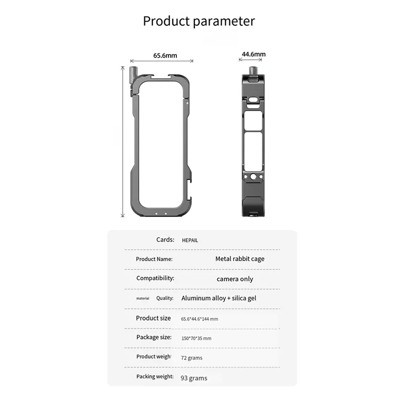 AK51-Hepail For Metal  Cage For Insta360 X4 Protective Expansion Case For Insta 360 X4 Action Camera Accessories