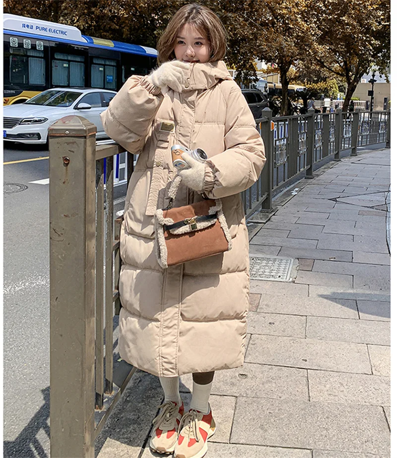 куртка зимняя женская Winter Thicken Warm Women Parkas Outwears Hooded Coat Women Long Down Cotton Jacket Loose Cotton Coat