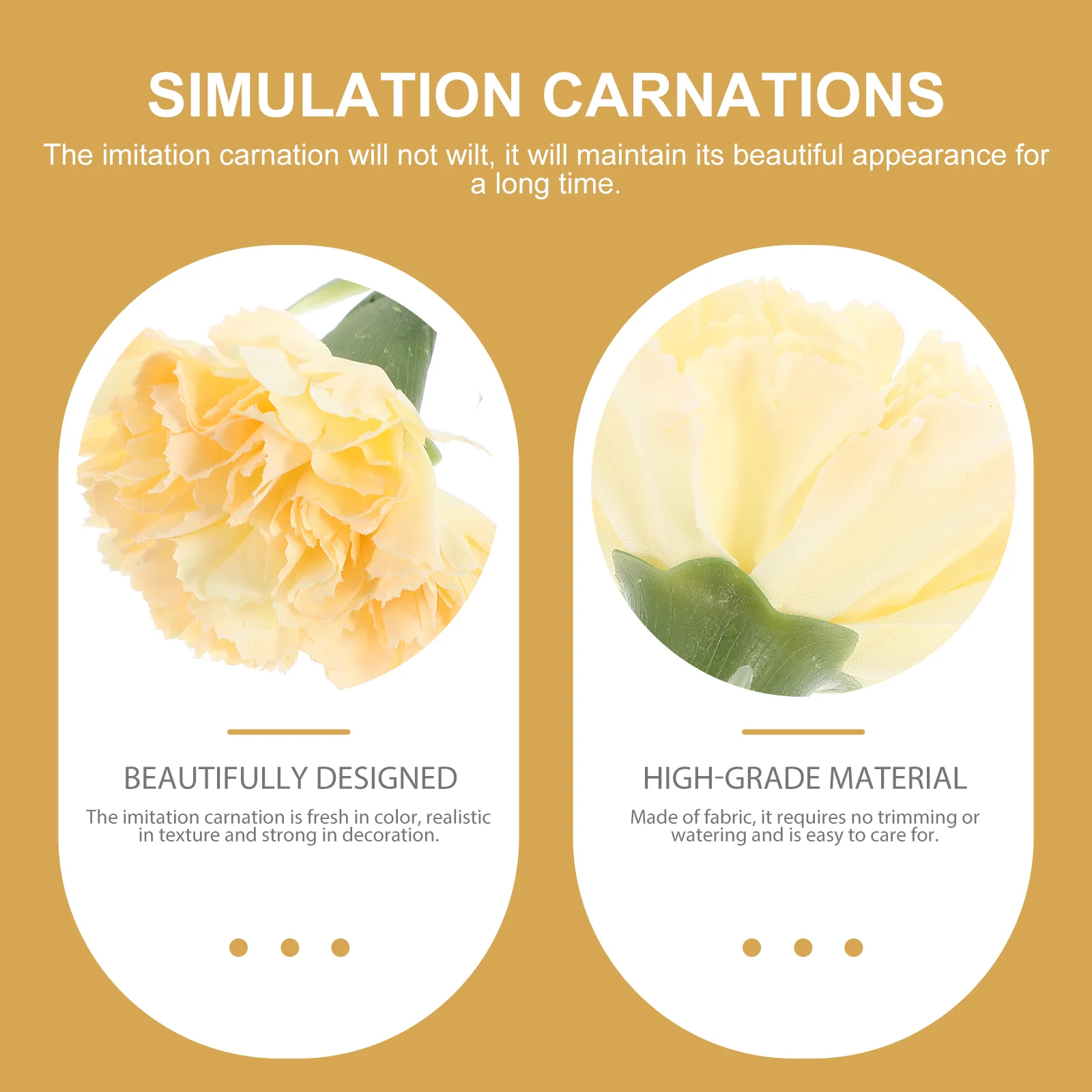 6 pçs simulação cravo arranjo de flores falsas pano decoração para casa decorar decorações casamento presente do dia das mães