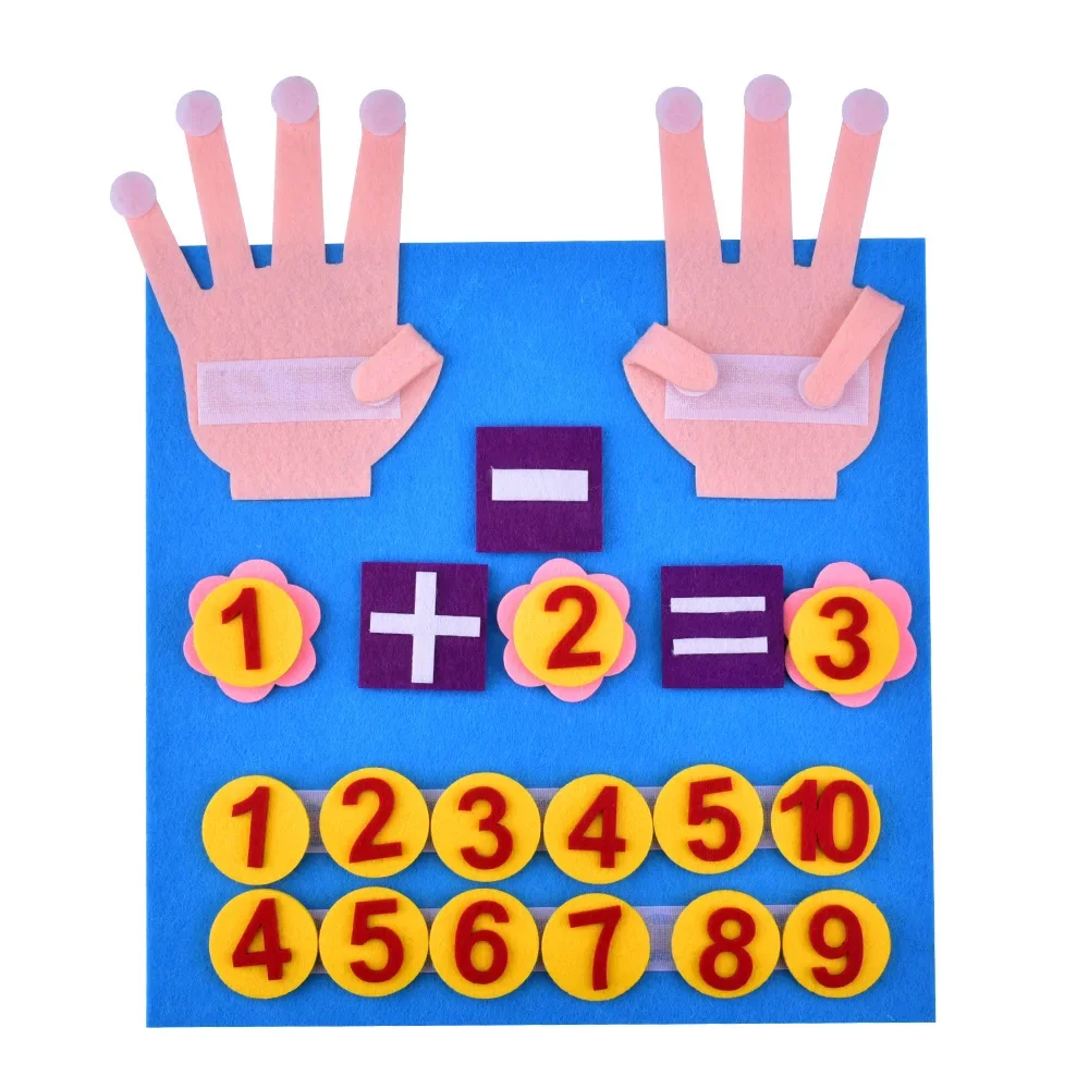 1Pcs Felt Finger Numbers Math Toys Kid Montessori Children Counting Early Learning Educational Board For Toddler Teaching Aid