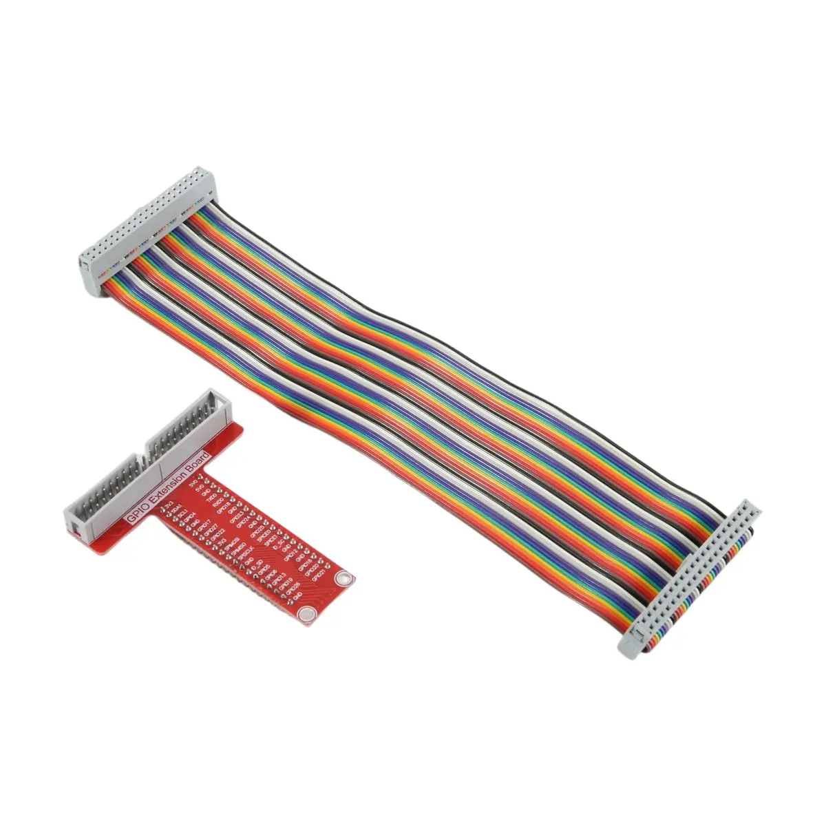 A49T RPi GPIO Breakout Expansion Board + Ribbon Cable + Assembled T Type GPIO Adapter 20cm FC40 40pin Flat Ribbon Cable for 3 2
