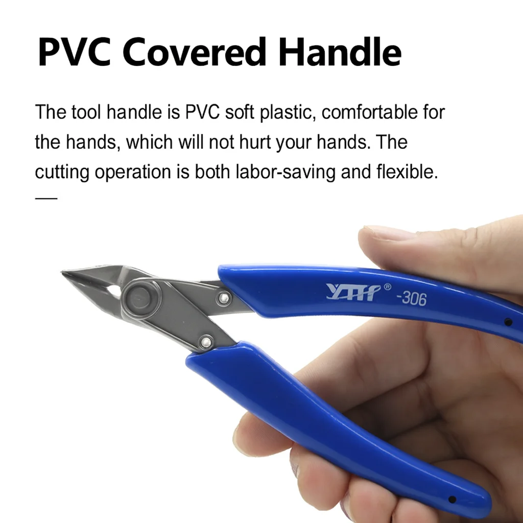 5 Inch Diagonal Pliers, High Hardness Precision Wire Cutter Nipper for Electronics, Cable Cutting and Phone Repair Tool