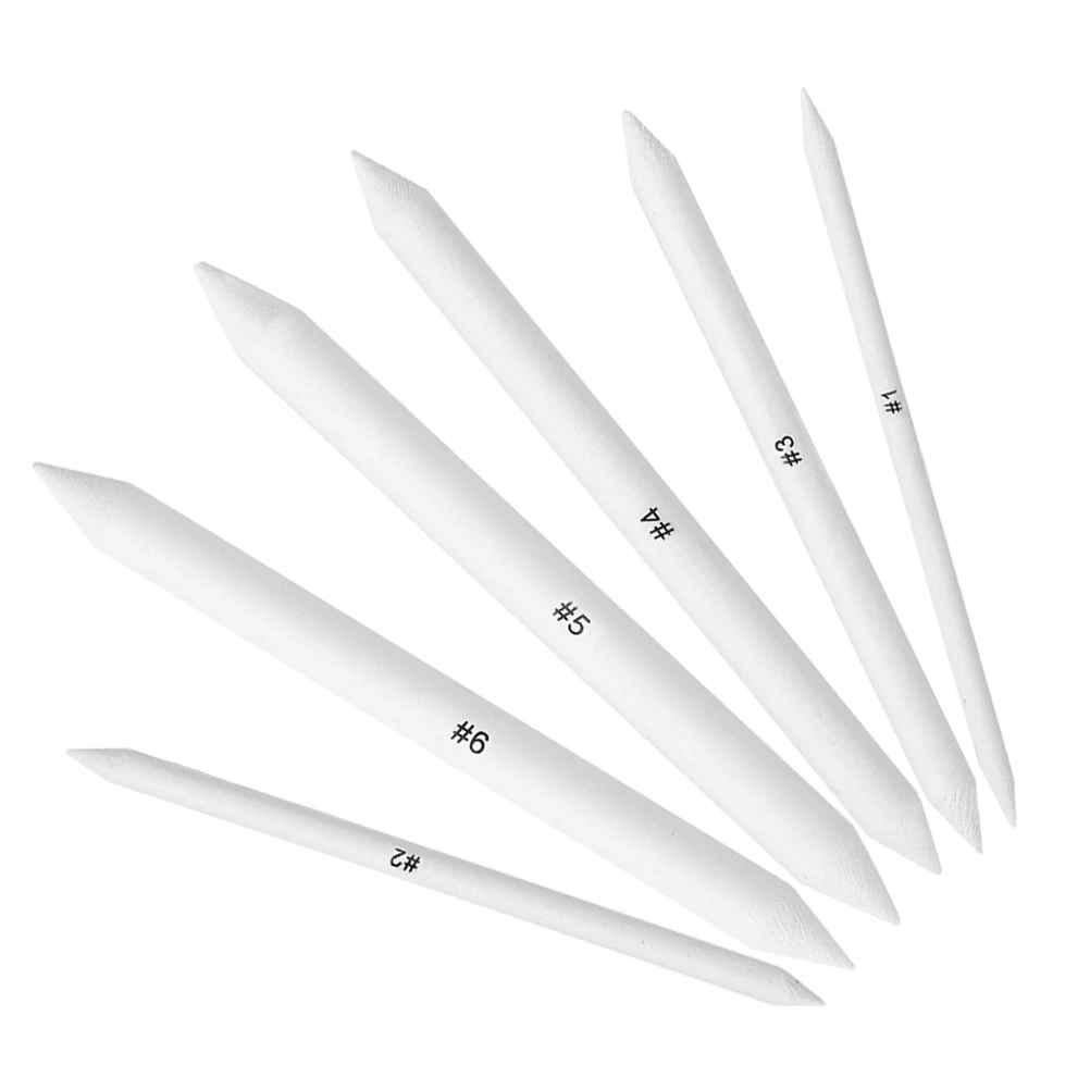 

6pcs Sketch Paper Eraser Shading Pencils Blending Sticks Drawing Artists Portable Oil Pastels White Highlight Blender