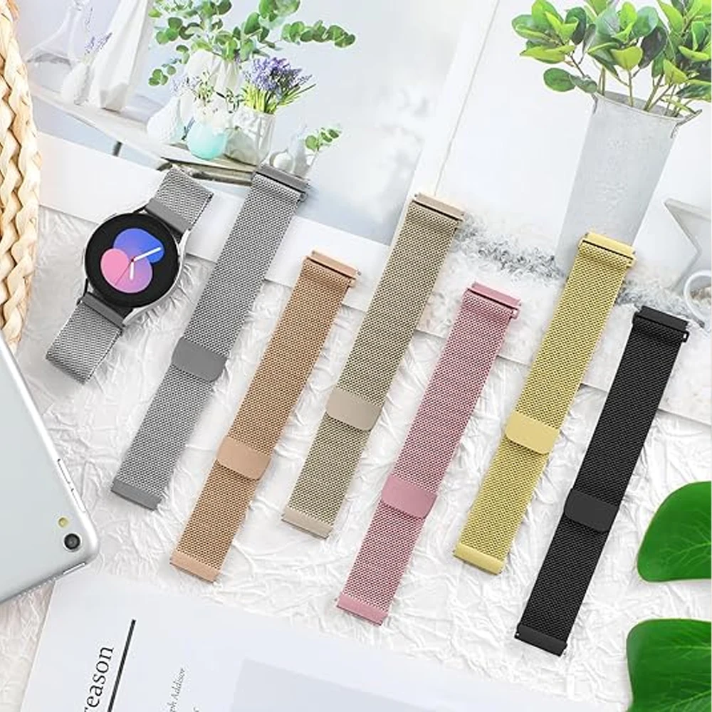 20 مللي متر 22 مللي متر الفرقة لساعة سامسونج جالاكسي 6 حزام FE/7/4/5/Pro/كلاسيكي/44 مللي متر 40 مللي متر Gerar S3 سوار كوريا المغناطيسي هواوي GT 2e 3