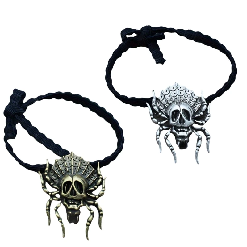 Halloween Skull Hairrope for Adult Girl Dark Series Hair Styling Ornament