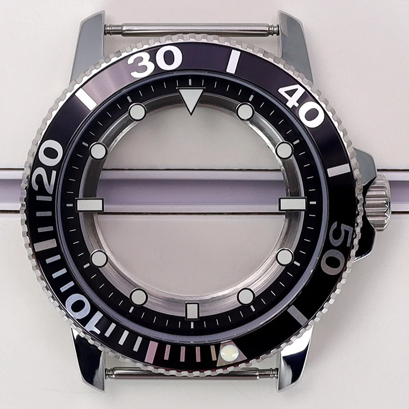 Silvery/Black 42.5mm Watch Case For Mod Starfish T120 Nh35 Nh36 Nh34 Nh38 4R36 Movement 30.5mm Dial Uni-directional 120 clicks