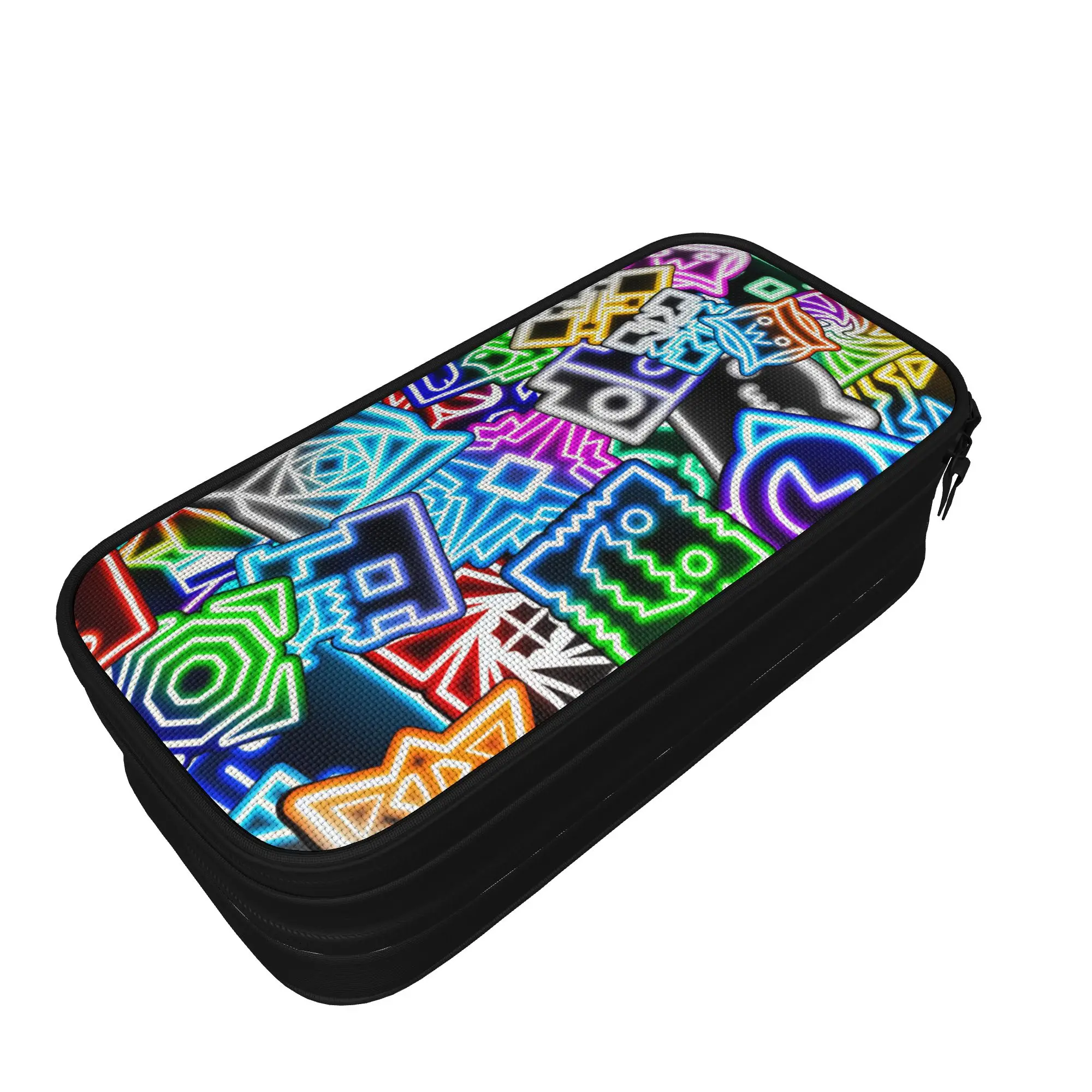 Geometry Gaming Dashed Pencil Case  Boy Girl Aesthetic Pencil Box Custom DIY School Pencil Cases Supplies Birthday Present