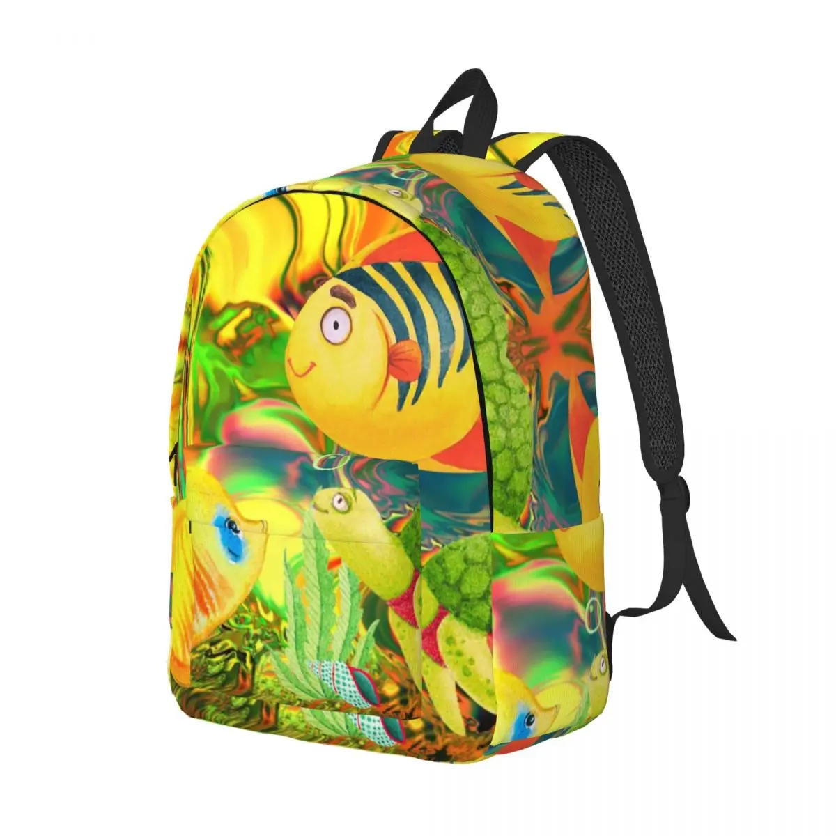 

Happy Sea Life Backpack Daypack Large Capacity Boys Girls BookBag School Bag Shoulder Bags for Men Women