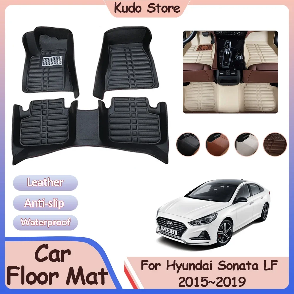 

Car Floor Mat for Hyundai Sonata LF 2015~2019 Foot Parts Carpets Custom Leather Panel Liner Cover Inner Tray Interior Accessorie