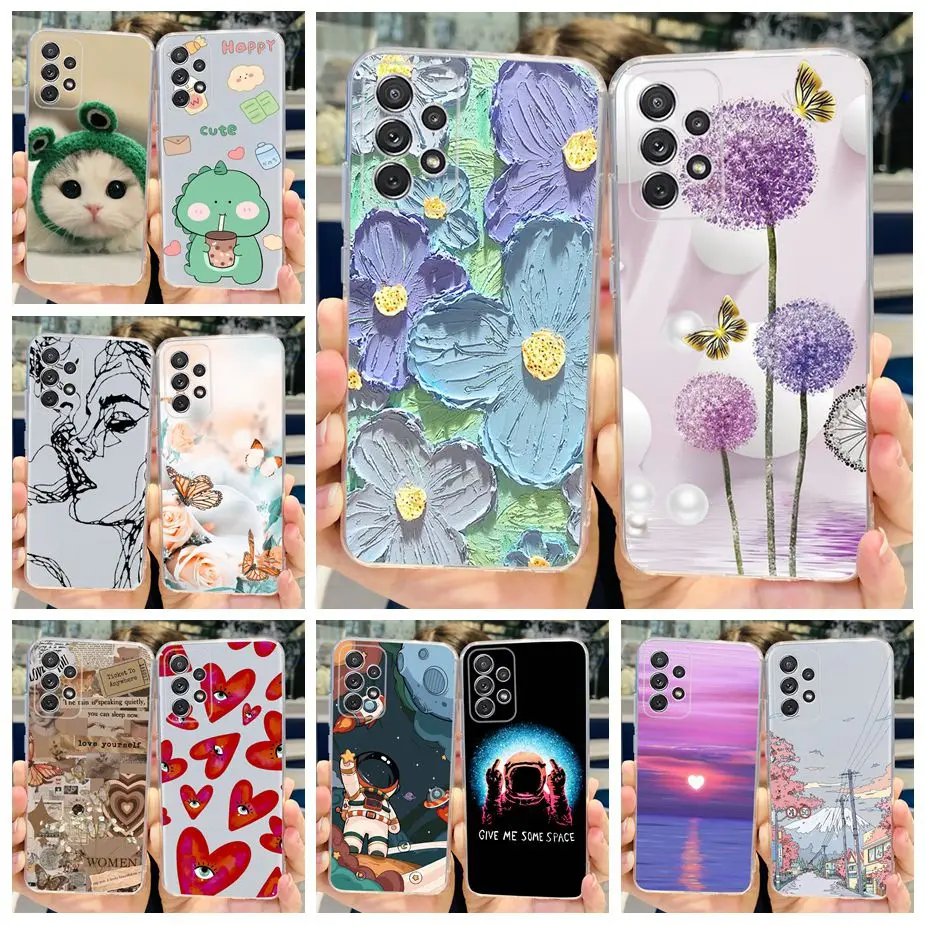 For Samsung Galaxy A32 4G Case Sm-A325F Soft Silicone Stylish Painted Cover Case For Samsung A32 A 32 5G A326B Back Cover Bumper