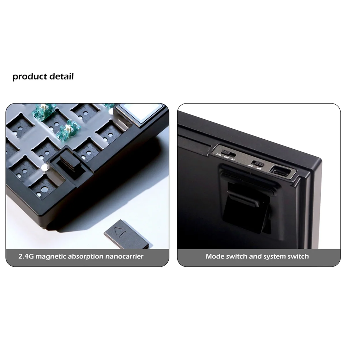 KIT de teclado mecánico para juegos de GMK67-S, junta de pantalla de visualización inalámbrica Bluetooth, Hotswap RGB, Kit personalizado negro