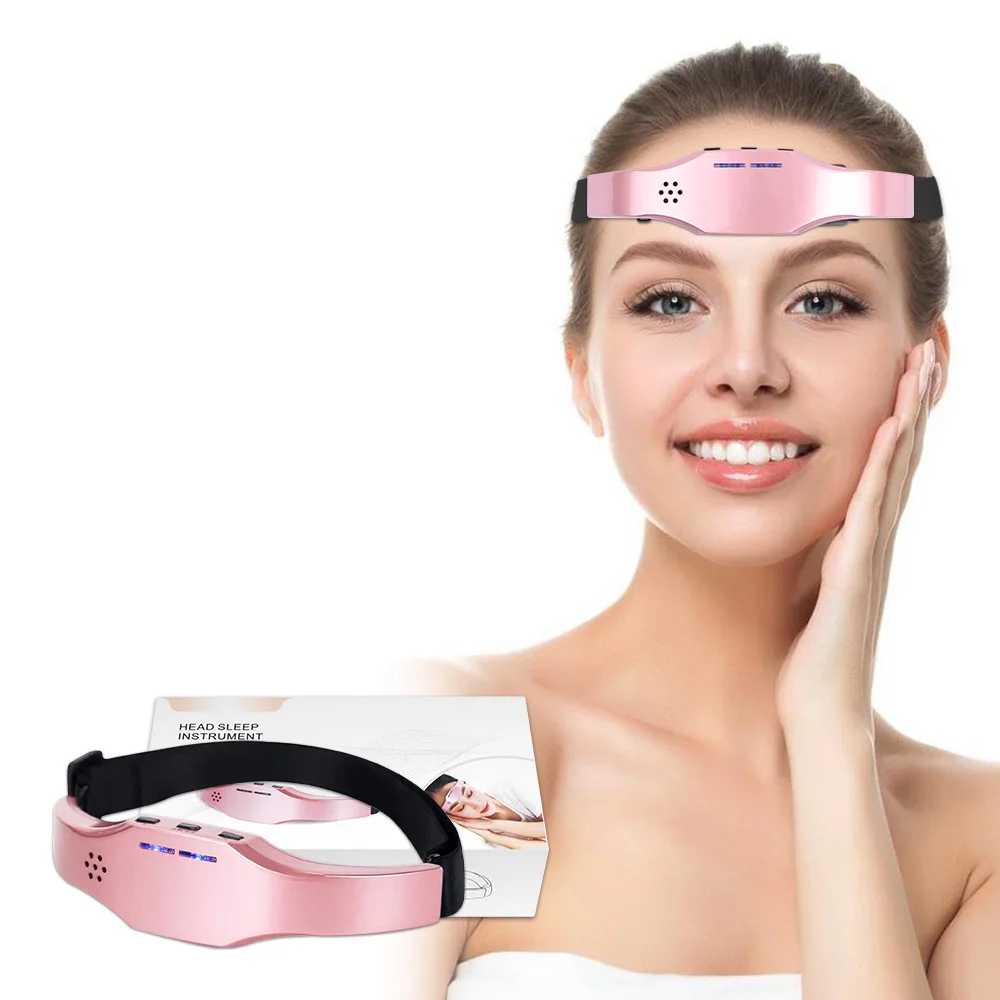 Head Massager for Migraine Insomnia Relief Electric Massage Sleep Monitor with Electrode Replace Pads Patch Machine