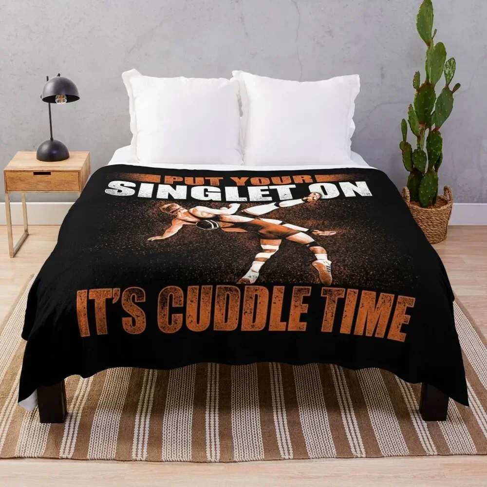 

Wrestling Put Your Singlet On Gift Idea For Wrestler Throw Blanket Stylish Warm Blanket for Living Room Bedroom
