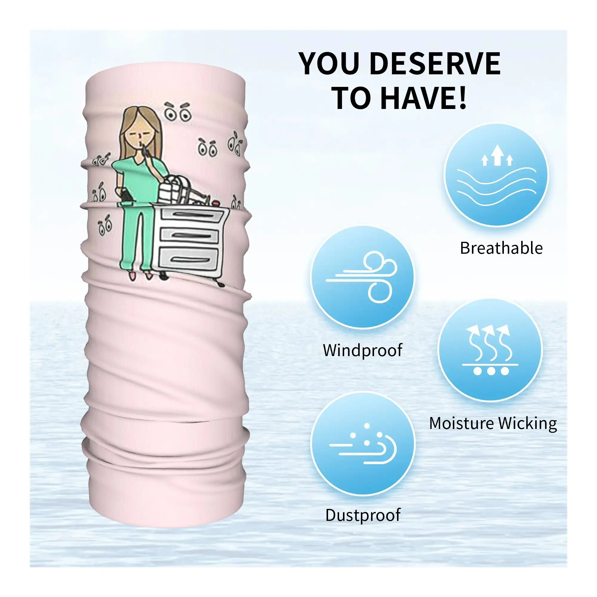 Enfermera en apuros médico enfermeira bandana pescoço capa impressa máscara cachecol quente bandana ciclismo para homens mulheres adulto toda a temporada