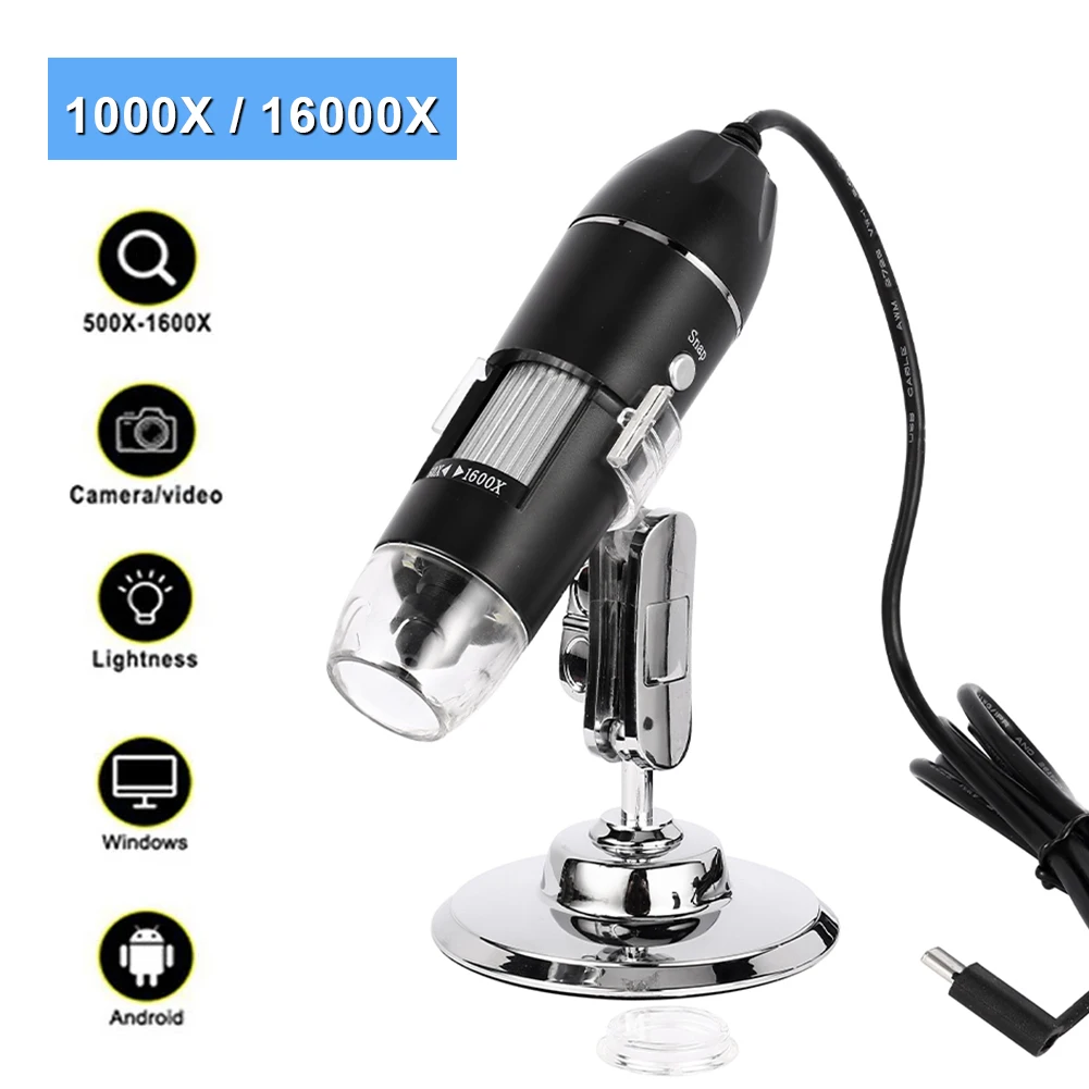 UYANGG 1600X Digital Microscope Camera 3in1 Type-C USB Electronic Microscope For Soldering LED Magnifier For Cell Phone Repair
