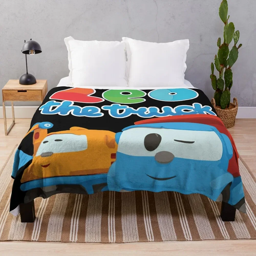 

LEO the truck and friend SCOOP the excavator Throw Blanket blankets ands Giant Sofa Cute Blankets