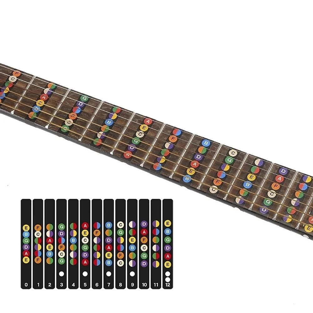 Guitar Fretboard Notes Map Labels Sticker Fingerboard Fret Decals 6 String Acoustic Electric