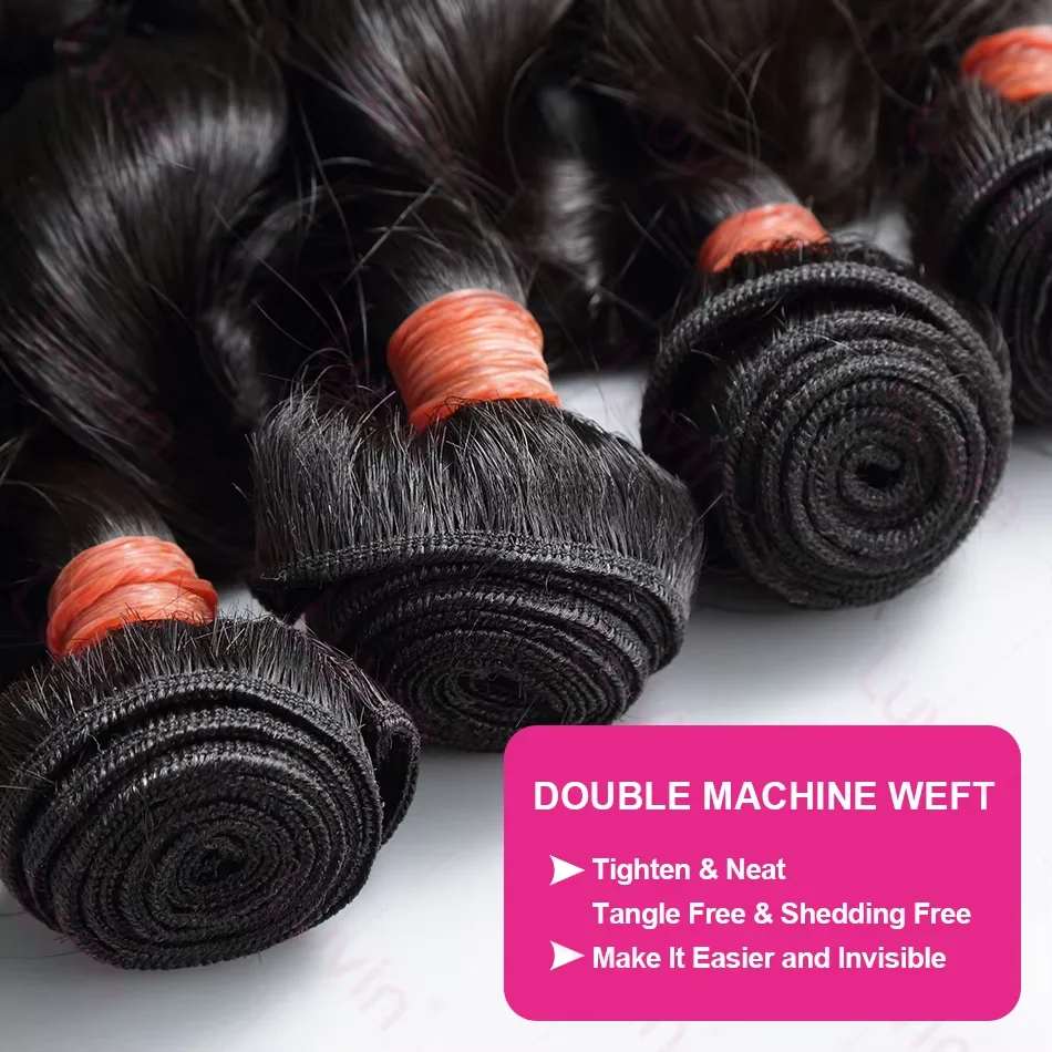 MELODIE 30 40 Inch Loose Deep Wave Bundles 100% Human Hair Brazilian Remy Loose Wave Human Hair Bundles Hair Extensions Tissage