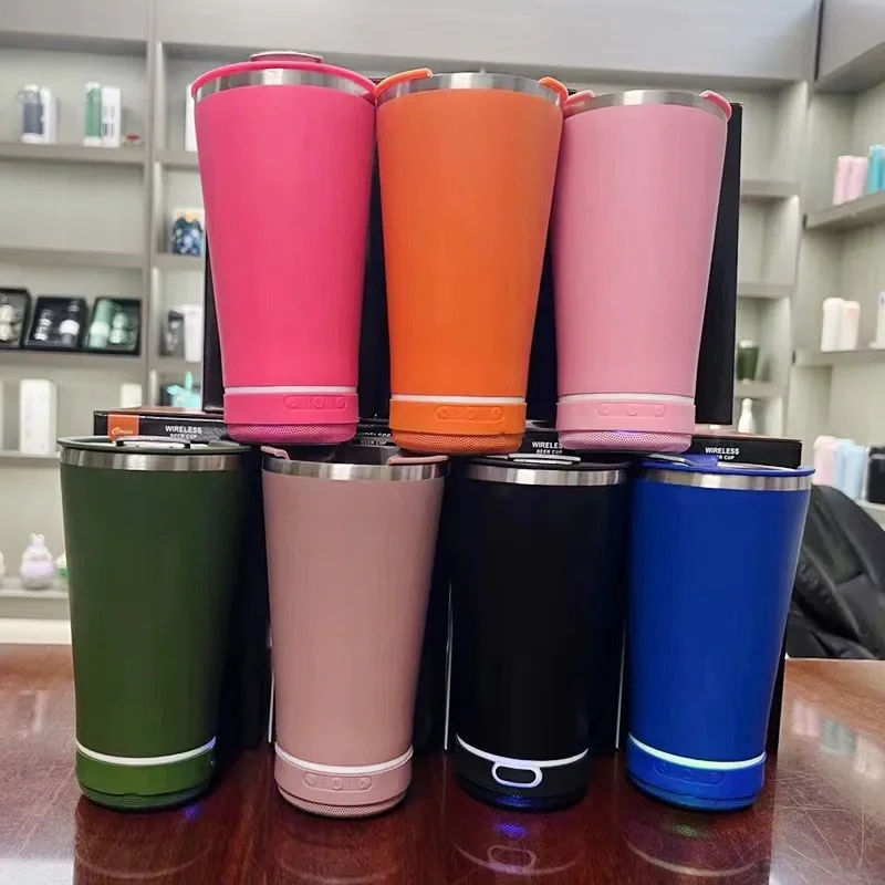 

304 stainless steel insulated cup Bluetooth speaker sound beer cup portable outdoor car mounted ice cream car cup Caixa De Som