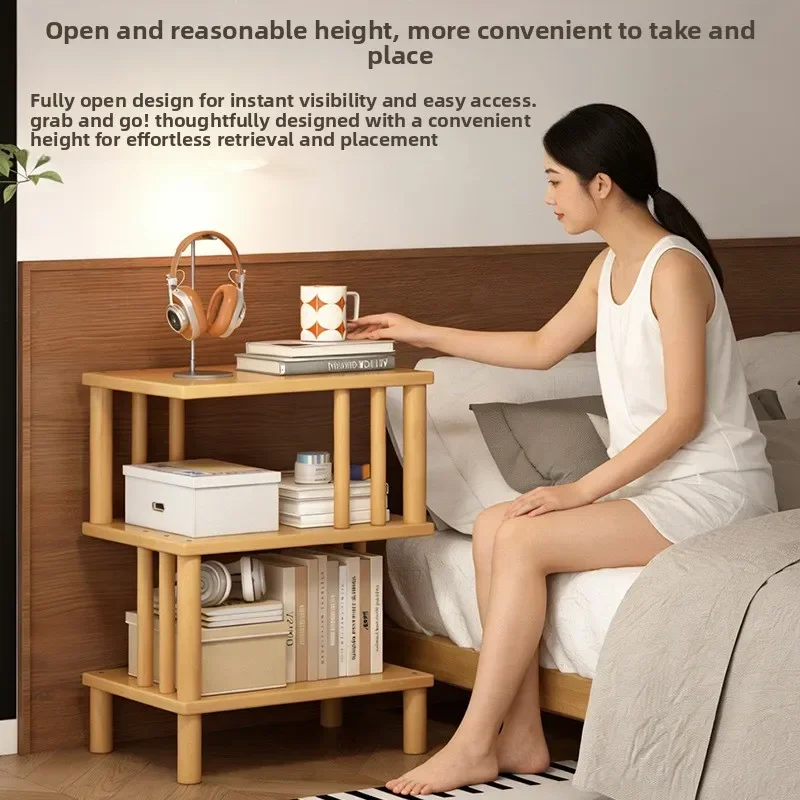 Multi-layer bedroom bedside table simple wind bedside bookshelf shelf living room sofa side small coffee table
