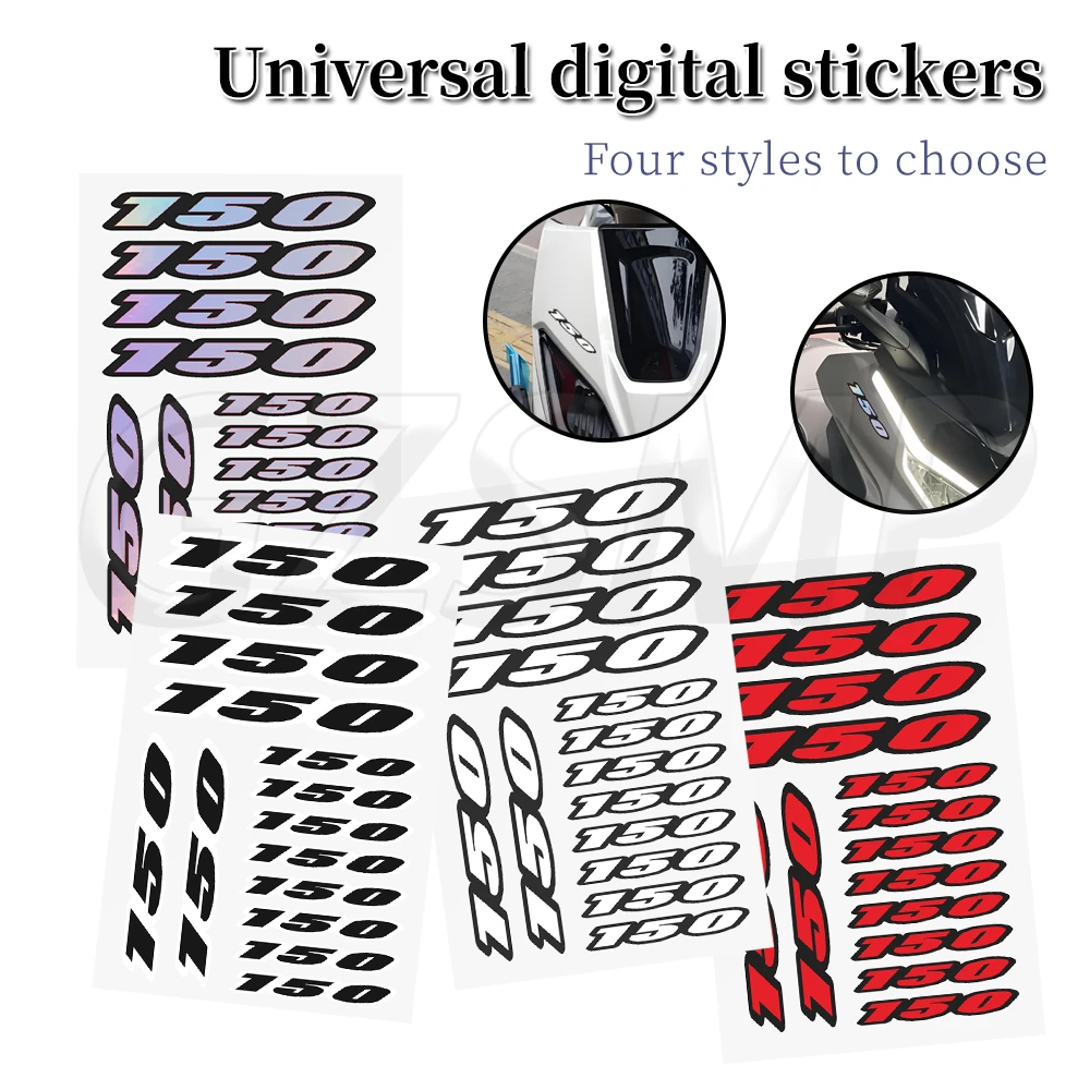 Naklejki na motocykl, na karoserię, kask, boczne osłony zbiornika paliwa, numer 150, pasują do TE150 CRF150R PCX150 GPR 150R GSX150