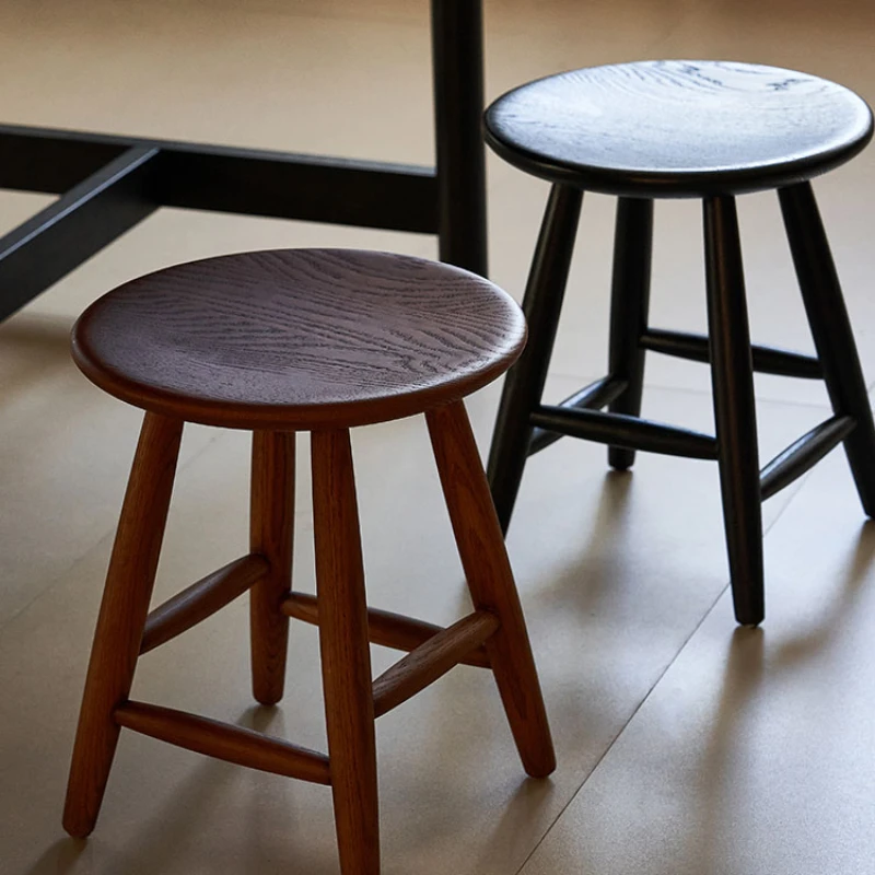 

Lotus leaf stool red oak solid wood dining table stool