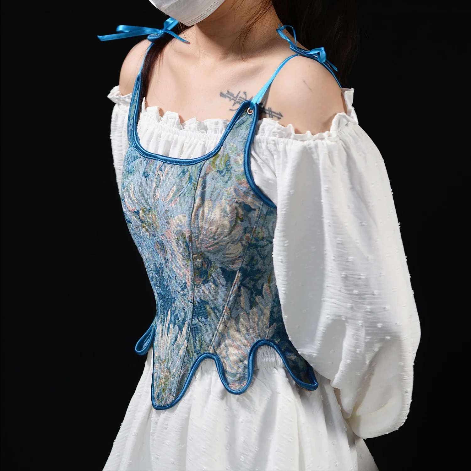 Women Corset Bustier Tops Wear Out Strap Lace Korsett Overbust Pink Cute Retro Vest Corselet