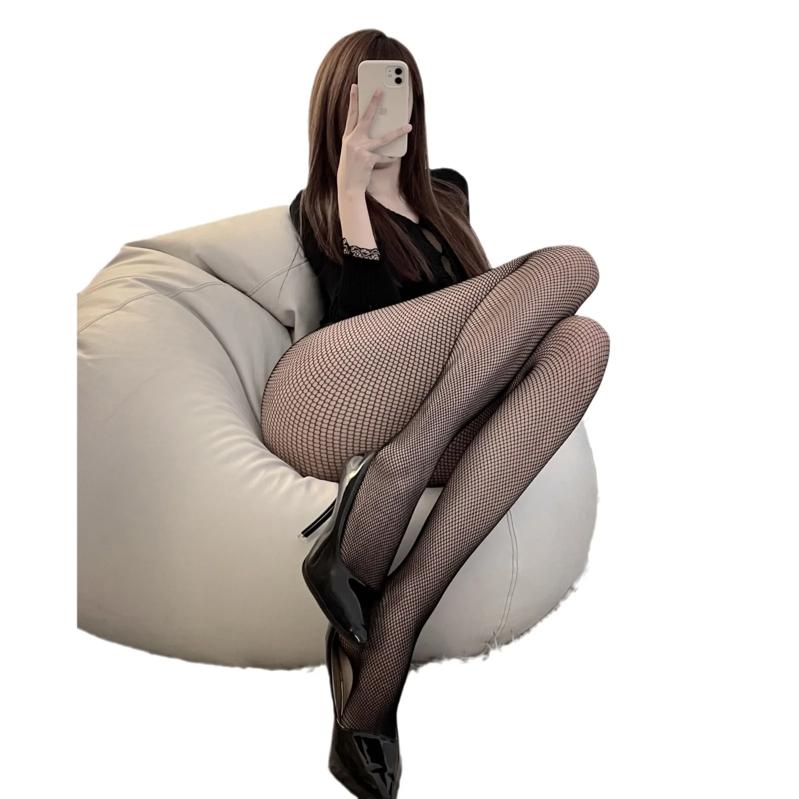 New Ins Sexy Fishing Net Socks Pantyhose Jumpsuit Large Net Socks Small Net Red Socks Open Crotch No Take Off Sexy Net Socks view 5