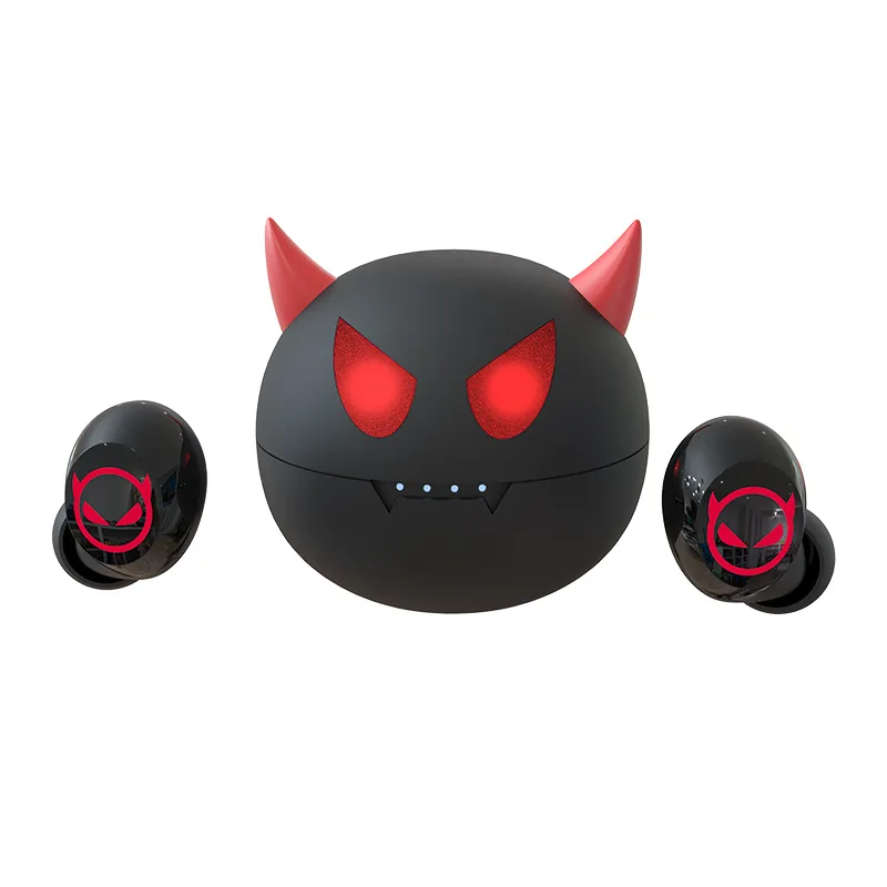 

Little Devil TWS Black Wireless 5.0 Bluetooth Earphones Low Latency HIFI Lntelligent Noise Reduction Music Game Earphone Gift