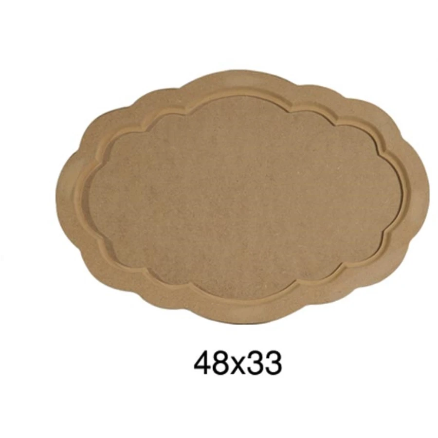 T690 Oval Wavy Tray, Hobby Painting Mdf Wooden Tray