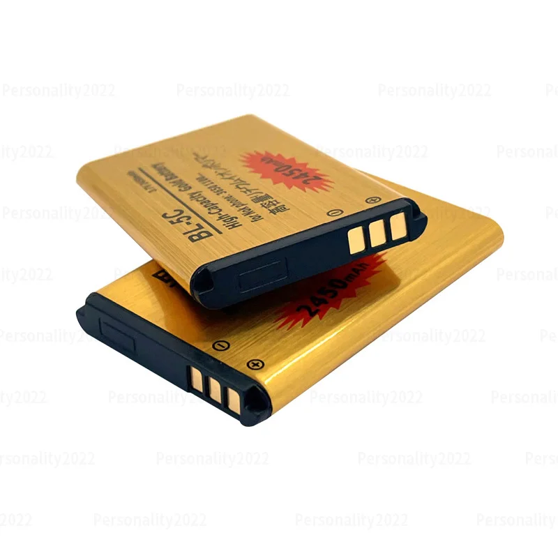 High Capacity Gold Battery BL 5C BL-5C BL5C Mobile Batteries 3.7V for Nokia 1100 1110 1112 2600 2610 6230 6600 3650 N70 N91 N72