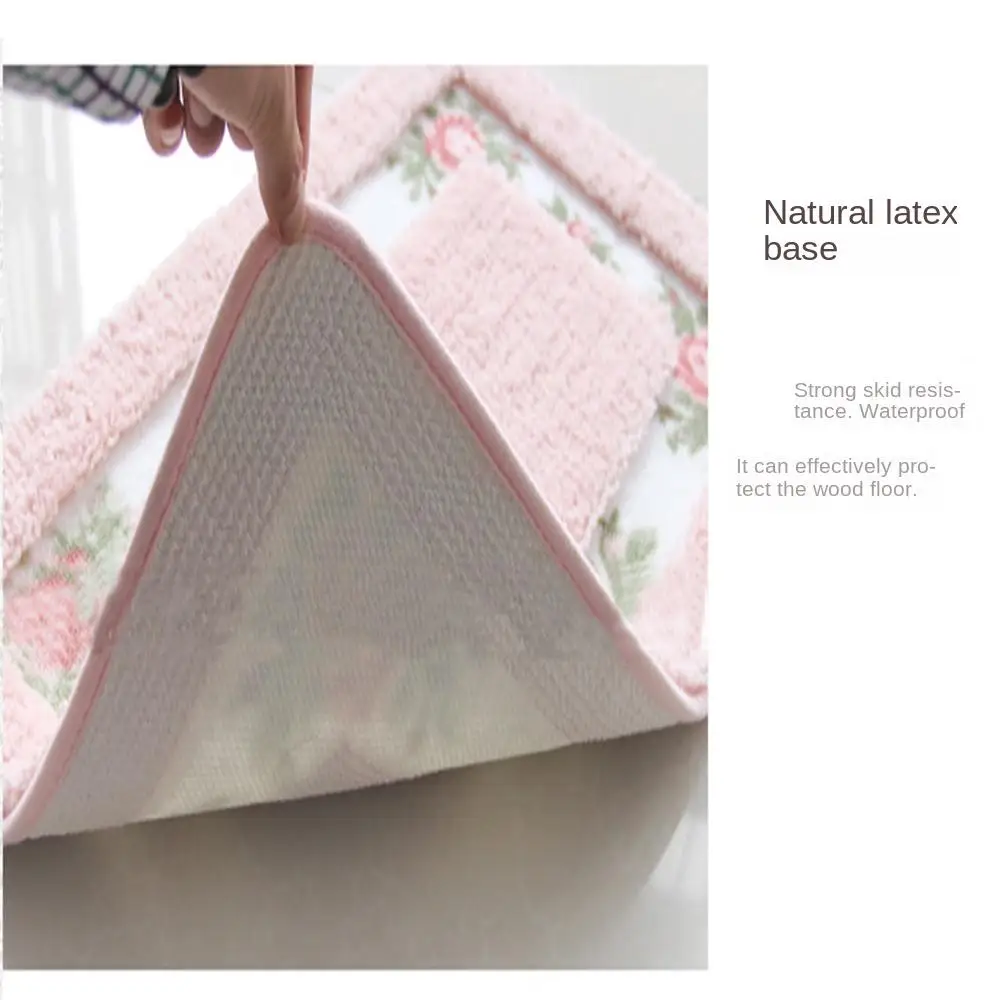 1 Pcs New Pink Pink Rug Microfiber 16*24Inch Bathroom Rugs Absorbent Non-Skid Flower Rug Bathroom