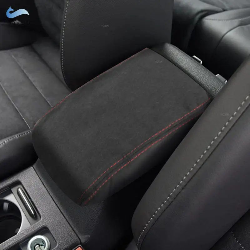 Center Armrest Cover For VW Golf 7 MK7 2014 2015 2016 2017 2018 2019 Car Suede Leather Center Control Armrest Box Cover Trim