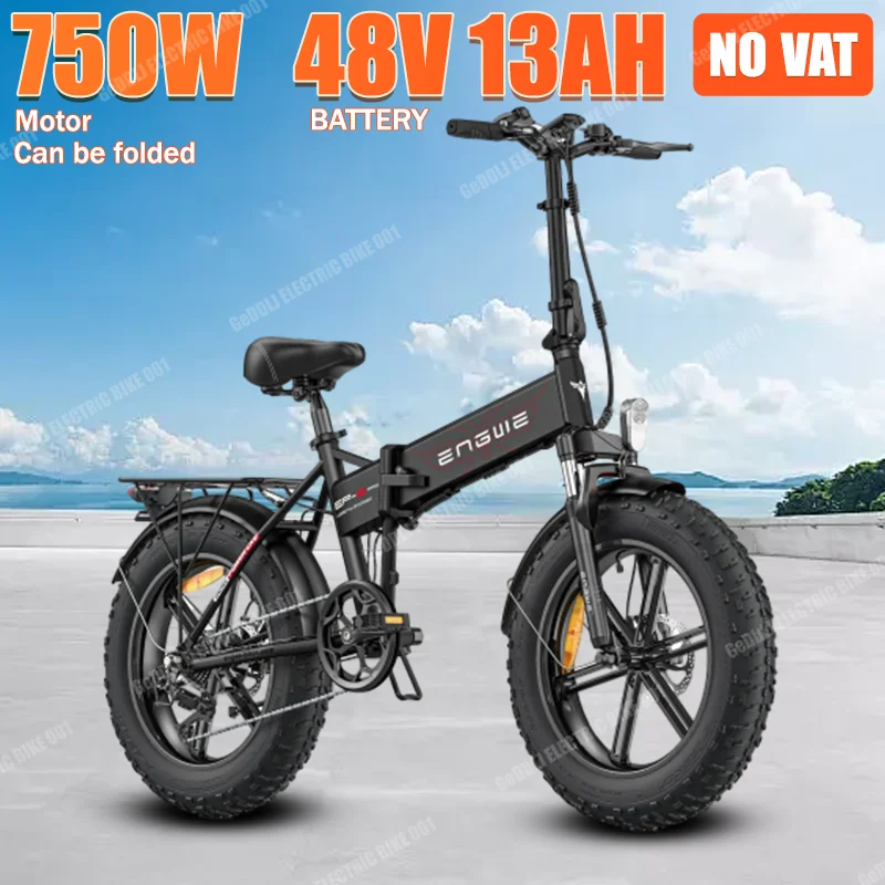 

ENGWE EP-2 Pro Electric Bicycle 750W Powerful Motor 48V13AH Battery 20*4 inch Fat Tire Ebike Mountain Snow Folding Electric Bike