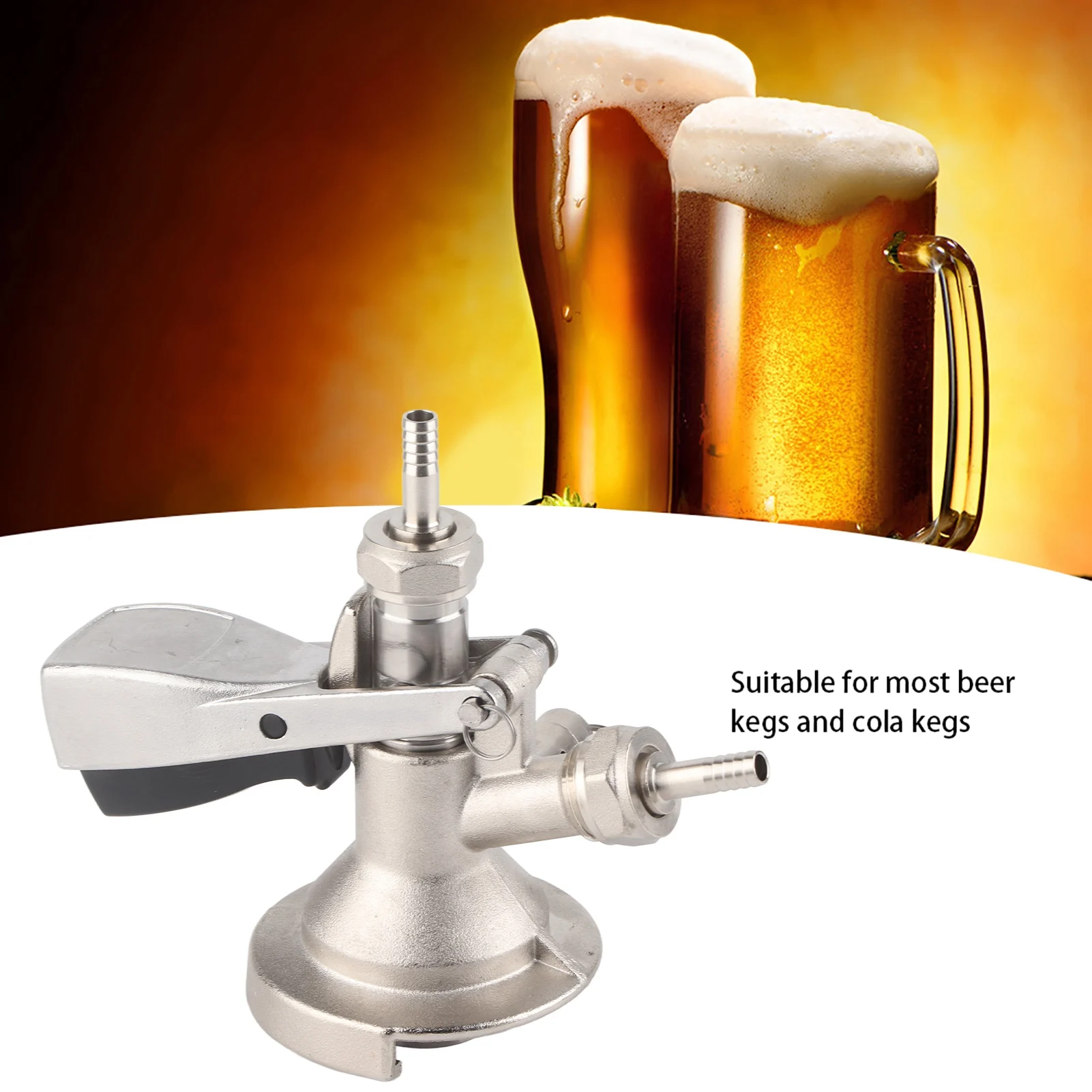 

A Type Keg Coupler Stainless Steel Beer Keg Dispenser Connector Dispensing Equipment Accessory Beer Keg Accessories Keg Coupler