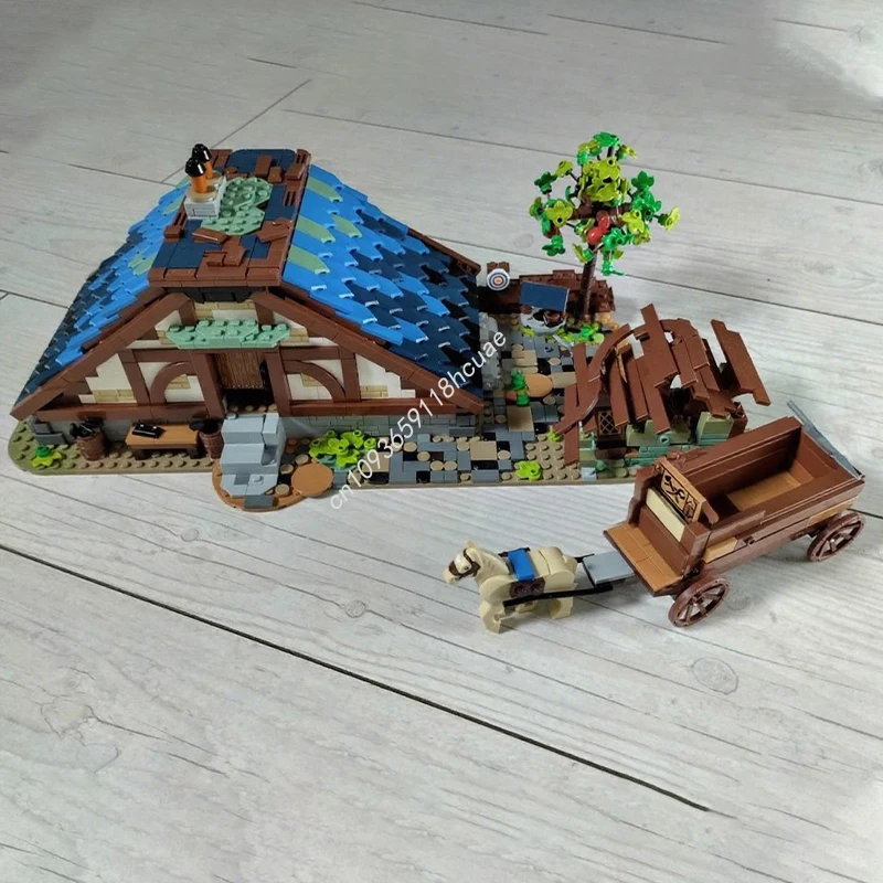 

1635 шт. MOC, средневековые строительные блоки в домике, идеальный рождественский подарок на день рождения, сделай сам, для детей, модульные здания, креативный подарок