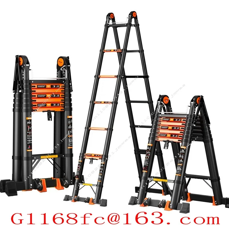 Aluminum Alloy Telescopic Ladder Herringbone Ladder Thickened Folding Ladder Multifunctional Lifting Engineering Staircase