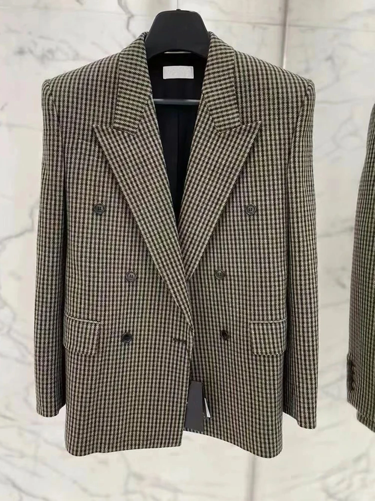 

British Style Casual Stripe Suit Jacket Women's Loose Vintage Minimalist High-End Feelings Leisure Western Style Coat