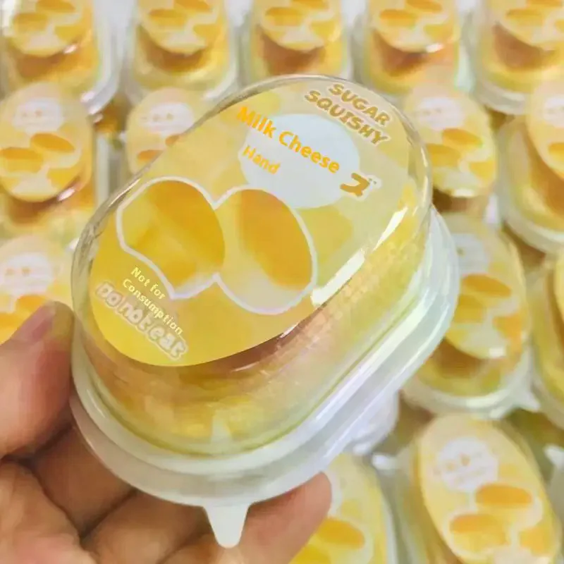 Jouet à rebond lent, 1 pièce, soulage la pression, décompression, collant, mignon, demi-cuit, soulagement de la pression du fromage, jouets doux du bout des doigts