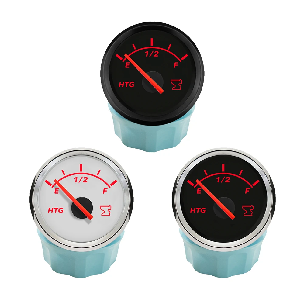 ELING 52mm Waterproof Holding Tank Level Gauge Meter 0-190ohm 240-33ohm Signal with Red Backlight for RV Yacht 12V 24V