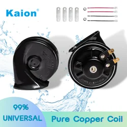 KAION Universal 12V 130DB Super Loud Waterproof Car Snail Air Truck Motorcycle Horn Dual Tone