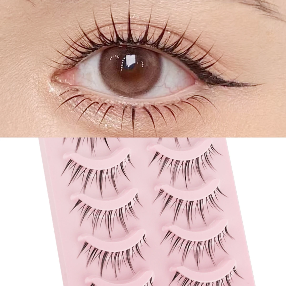 3/5/7pairs Natural Daily Makeup False Eyelashes Little Devil Eyelash Clear Band Faux Cils Anime Mink Lash Extension Manga Lashes