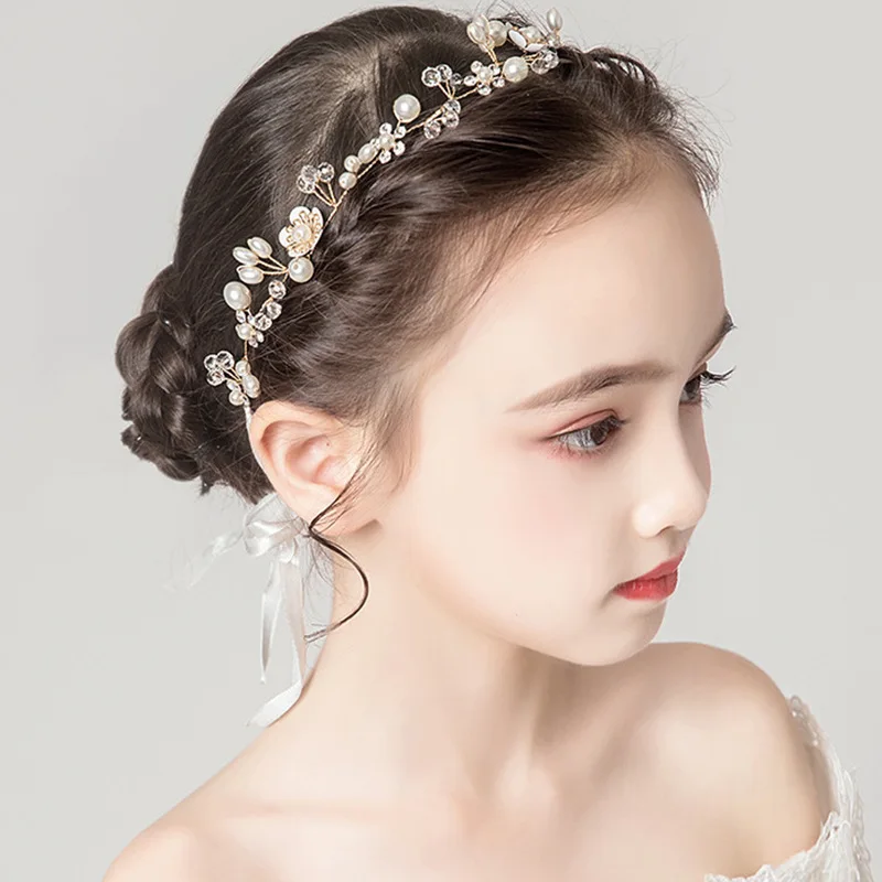 Crystal Pearl Bridal Tiaras Hairbands Hairpins Bridesmaid Diamante Hair Vine Accessories Wedding Jewelry Headwear